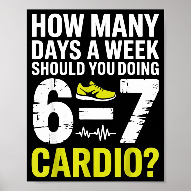 Póster Funny Cardio Motivation Fitness Humor Running Work (Frente)