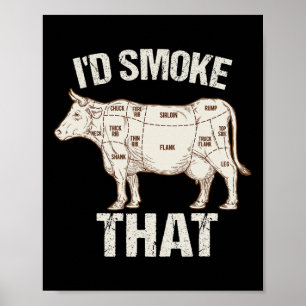 Póster Funny Carnicero Sarcástico Cocinero Bbq Humaría El
