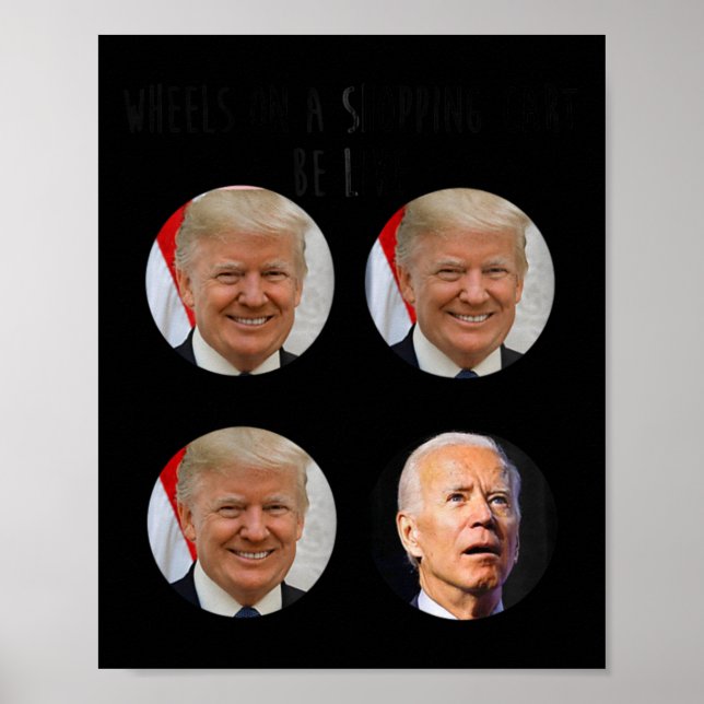 Póster Funny carro de compras Trump Biden Voto en meme el (Frente)