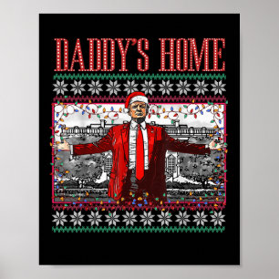 Póster Funny casa Daddys Trump Navidades feos Sweater Xma