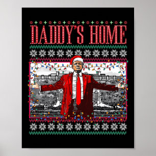 Póster Funny casa Daddys Trump Navidades feos Sweater Xma