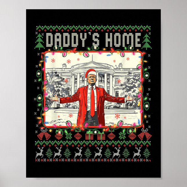 Póster Funny casa Daddys Trump Navidades feos Sweater Xma (Frente)