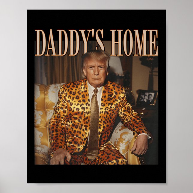 Póster Funny casa de Trump Leopard Daddys, Trump 2024 (Frente)