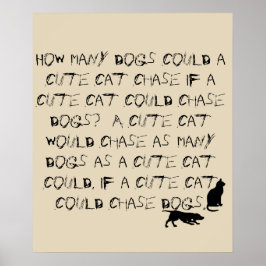 Póster Funny Cat and Dog Tongue Twister Poster