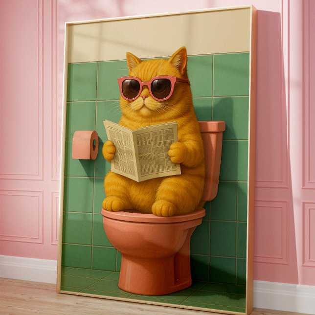 Póster Funny Cat Bathroom Trendy Wall Art (Subido por el creador)