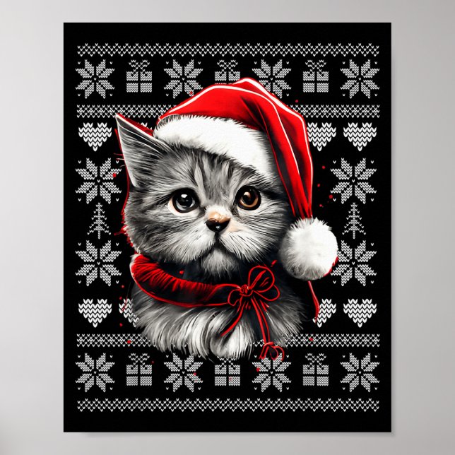 Póster Funny Cat Christmas Shirts Men Women Cats Lover Ug (Frente)
