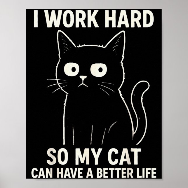Póster Funny Cat Graphic Tee Men Women Coworker Meme Humo (Frente)