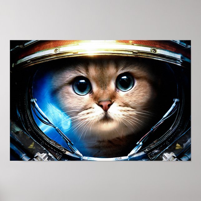 Póster Funny Cat in Space Helmet Poster (Frente)