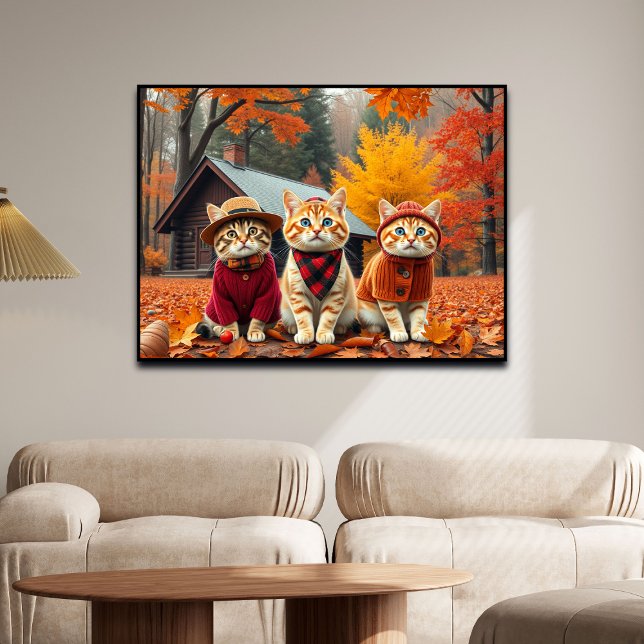 Póster Funny Cats in Preppy Fall Attire and Hats   (Subido por el creador)