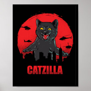 Póster Funny Catzilla Poster