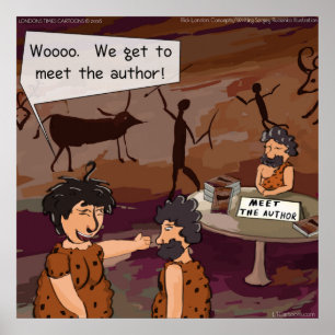Póster Funny Caveman Author Poster
