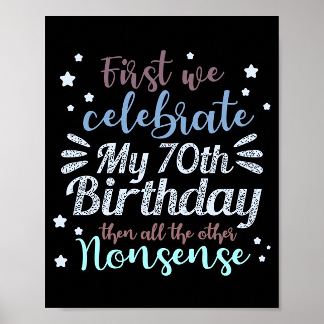 Póster funny celebrating the 70th birthday (Frente)
