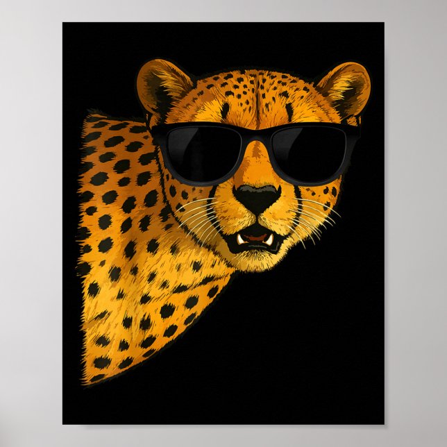 Póster Funny Cheetah Art For Men Women Kids Animal Safari (Frente)