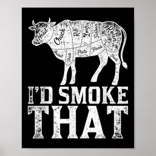 Póster Funny Chef Bbq Grilling Steak Lover Gift Ba