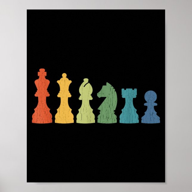 Póster Funny Chess Eces Board Game Lover Player Themed Ch (Frente)