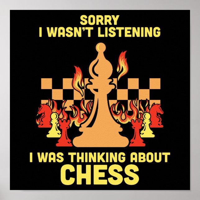 Póster Funny Chess Quote Gift for Chess Players & Lovers (Frente)