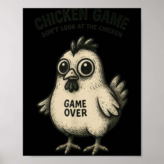 Póster Funny Chicken Game Graphic Tee Men Women Teens Boy (Frente)
