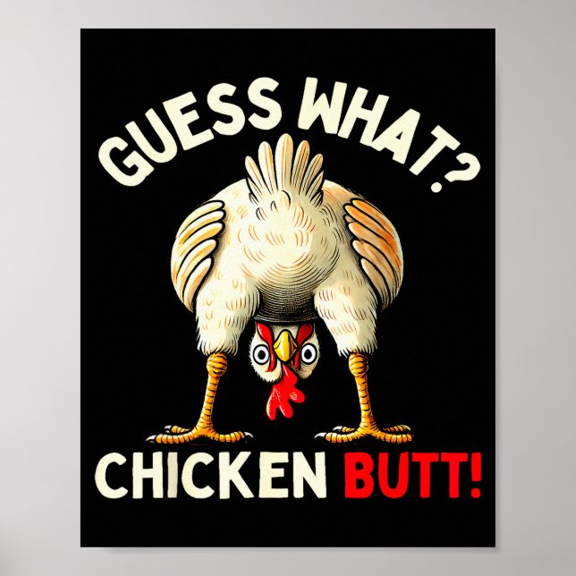 Póster Funny Chicken Graphic Tee Men Women Kids Chicken B (Frente)