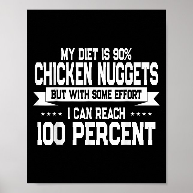 Póster Funny Chicken Nugget Lover Quote New Years Resolut (Frente)