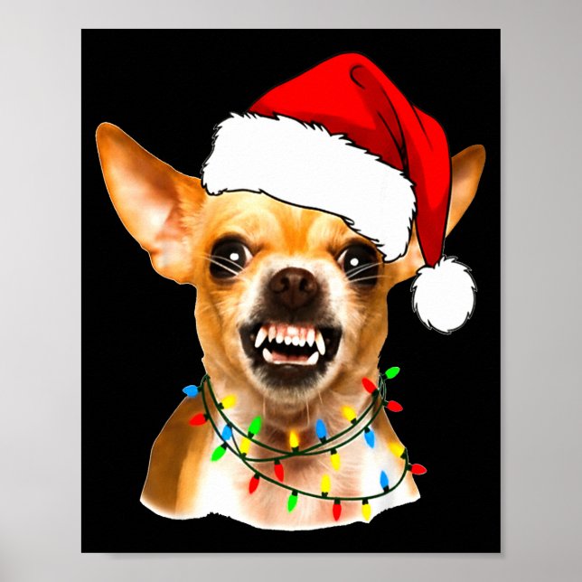 Póster Funny Chihuahua Christmas Shirt For Dog Lovers Wom (Frente)