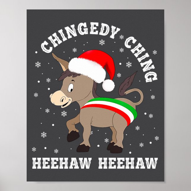 Póster Funny Chingedy Ching Hee Haw Santa Merry Christmas (Frente)