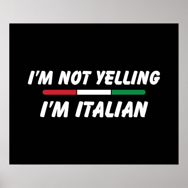 Póster Funny Chiste italiano, familia italiana estadounid (Frente)