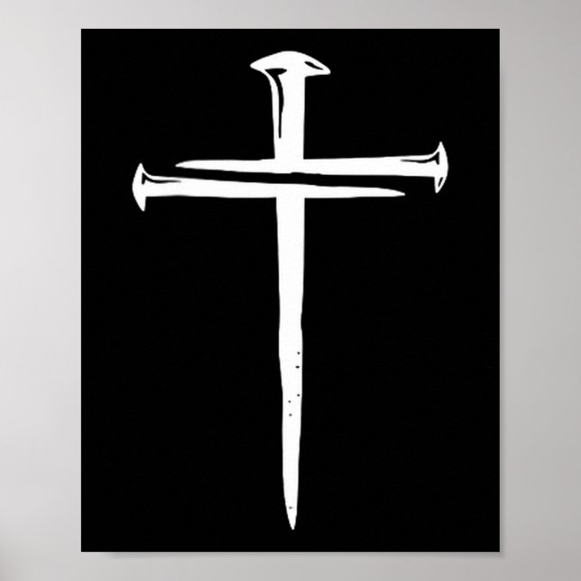 Póster Funny Christian Jesus Crist Three Nails Cross  (Frente)