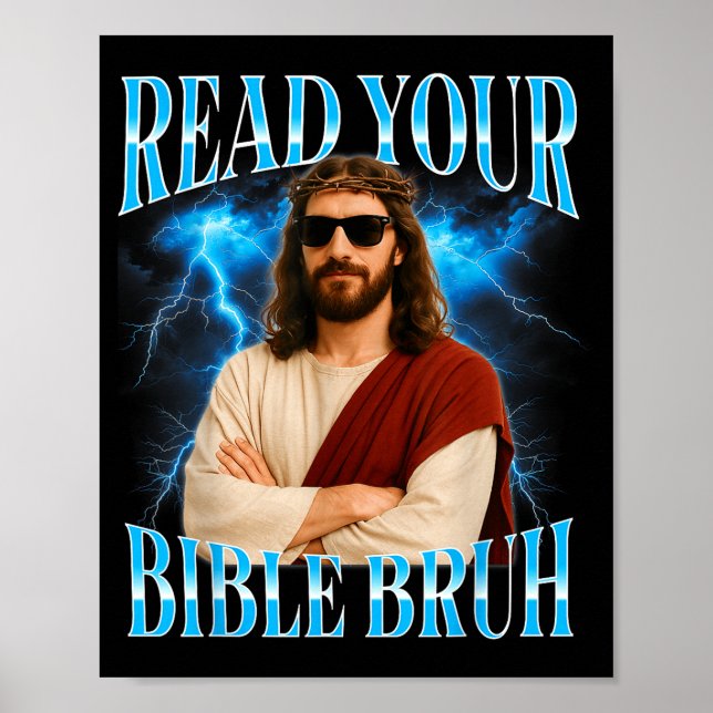 Póster Funny Christian Read Your Bible Bruh  (Frente)