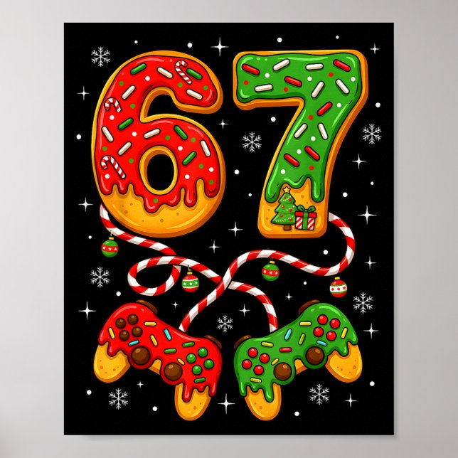 Póster Funny Christmas 67 Gamer Xmas Holiday Boys Kids  (Frente)