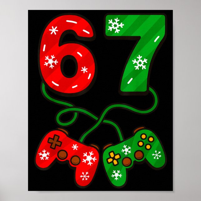 Póster Funny Christmas 67 Meme Six Seven Video Games Game (Frente)