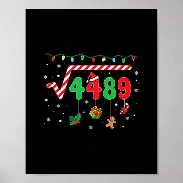 Póster Funny Christmas 6 7 Math Teacher 67 Meme Square Ro (Frente)