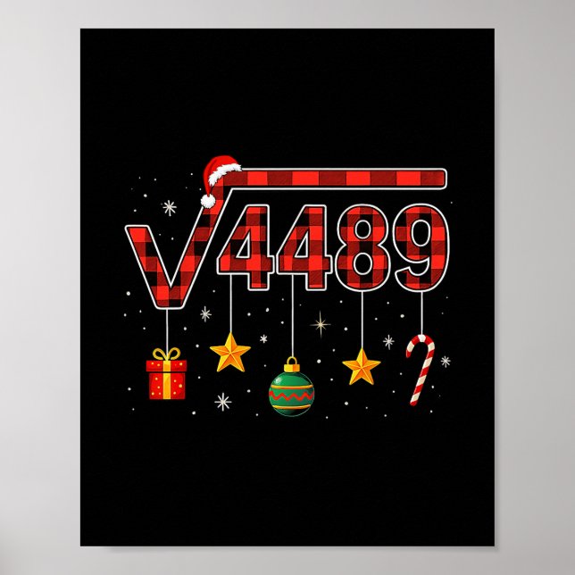 Póster Funny Christmas 6 7 Six Seven Meme Square Root 448 (Frente)