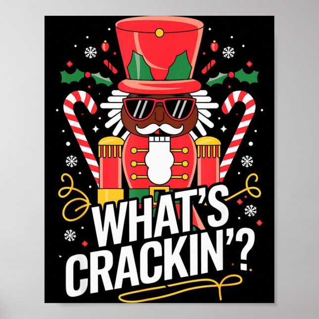 Póster Funny Christmas African American Nutcracker Men Wo (Frente)