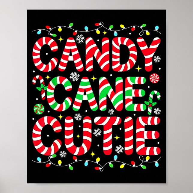Póster Funny Christmas Candy Cane Lover Crew Xmas Candy C (Frente)