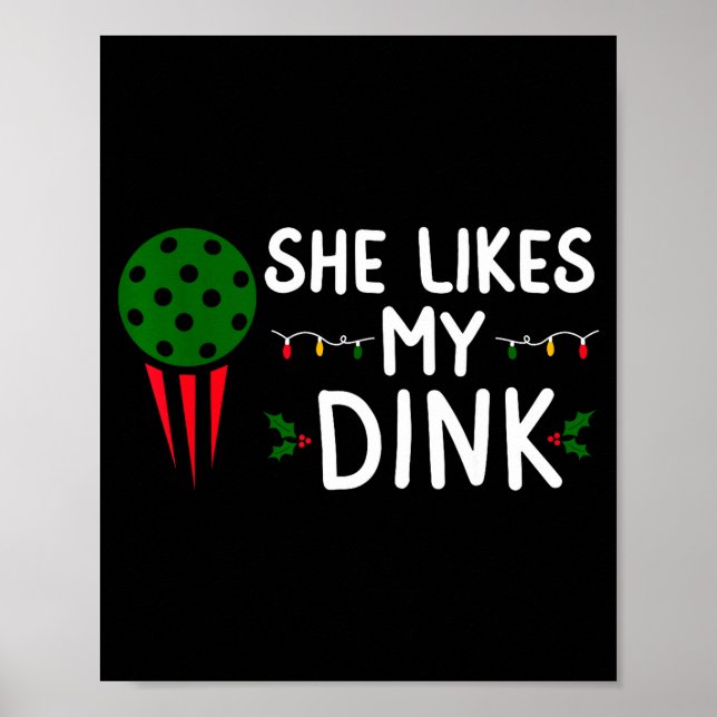 Póster Funny Christmas Ckleball She Likes My Drink Outfit (Frente)