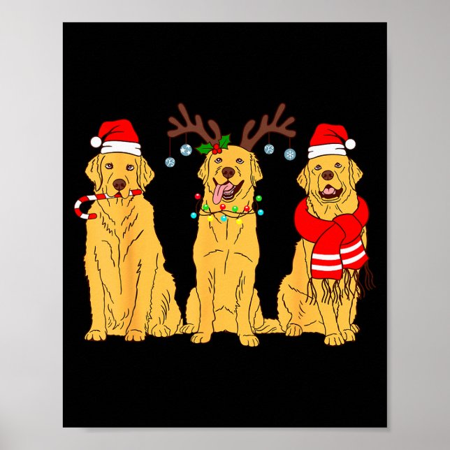 Póster Funny Christmas Dogs Design Dog Christmas Wearing  (Frente)