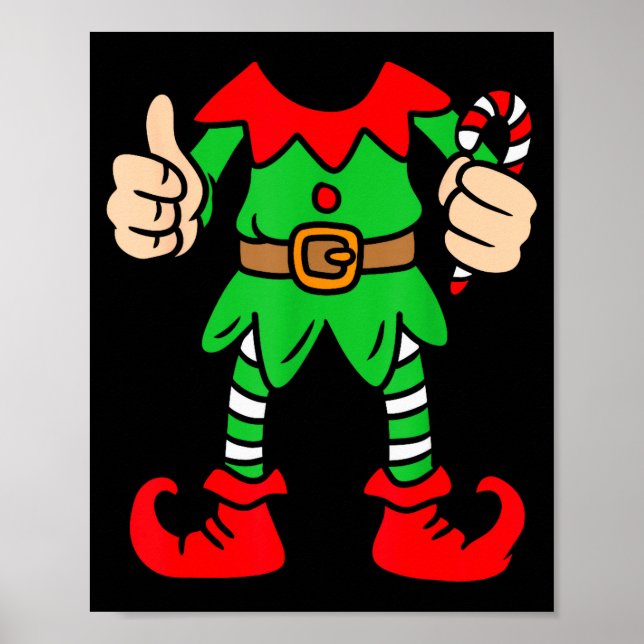 Póster Funny Christmas Elf Outfit Costume Xmas Family Adu (Frente)