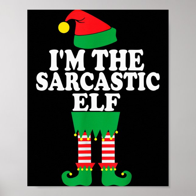 Póster Funny Christmas Family I'm The Sarcastic Elf  (Frente)
