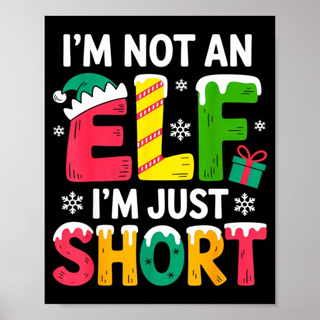 Póster Funny Christmas Family Pajamas I'm Not An Elf I'm  (Frente)