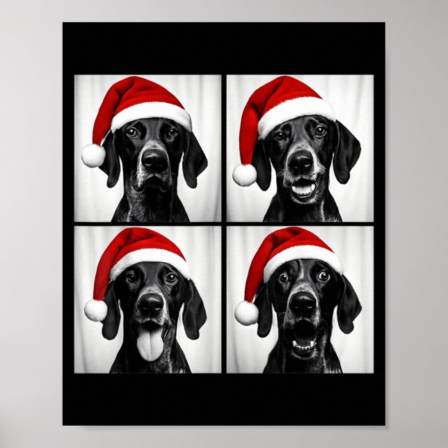 Póster Funny Christmas German Shorthaired Inter Santa Pho (Frente)