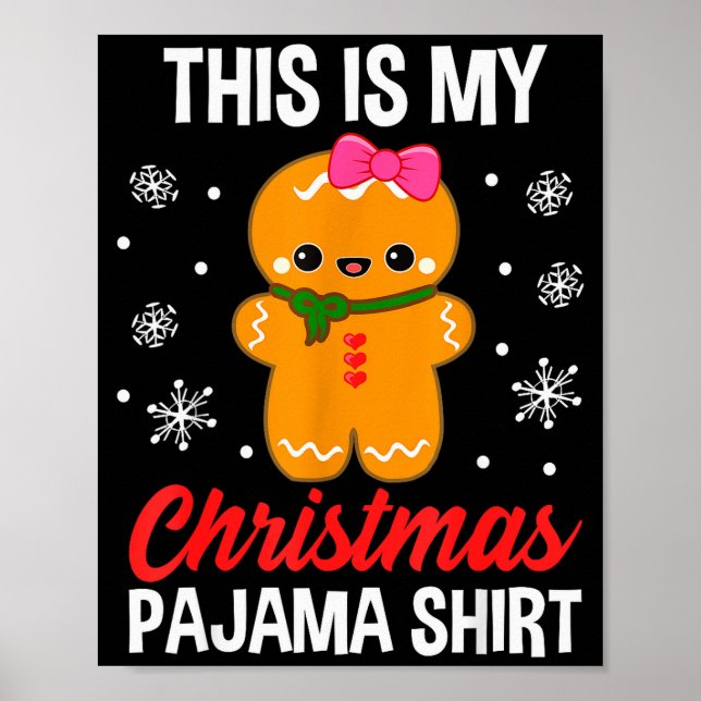 Póster Funny Christmas Gingerbread Man Pajama Pj Outfit G (Frente)