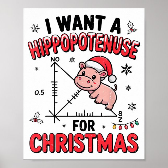 Póster Funny Christmas Hiptamus Math Teacher Gift Ugly Sw (Frente)