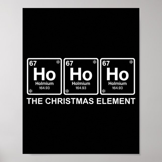 Póster Funny Christmas Ho Ho Ho 67 Chemistry Science Peri (Frente)