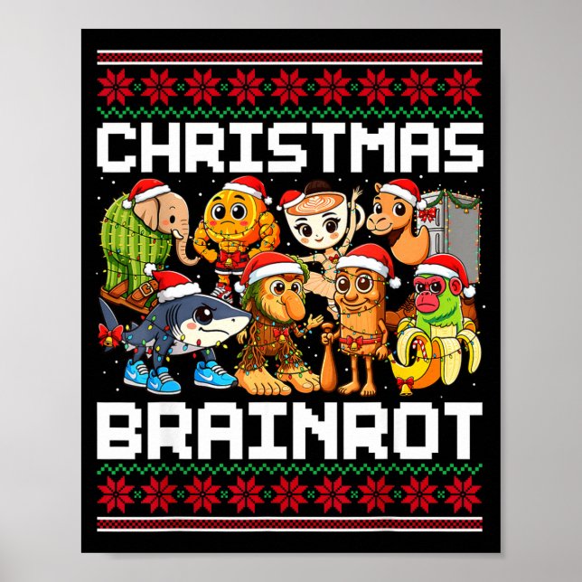 Póster Funny Christmas Italian Brain Rot For Men Women Bo (Frente)