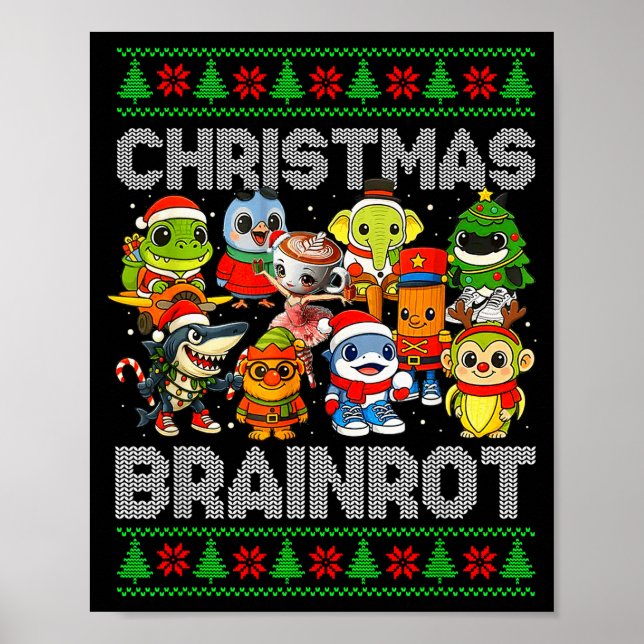 Póster Funny Christmas Italian Brain Rot Italian Brainrot (Frente)