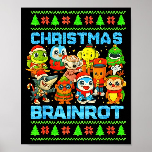 Póster Funny Christmas Italian Brain Rot Italian Brainrot (Frente)
