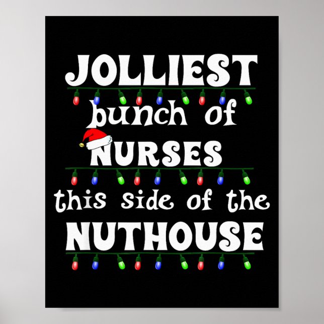 Póster Funny Christmas Matching Group Work Jolliest Bunch (Frente)
