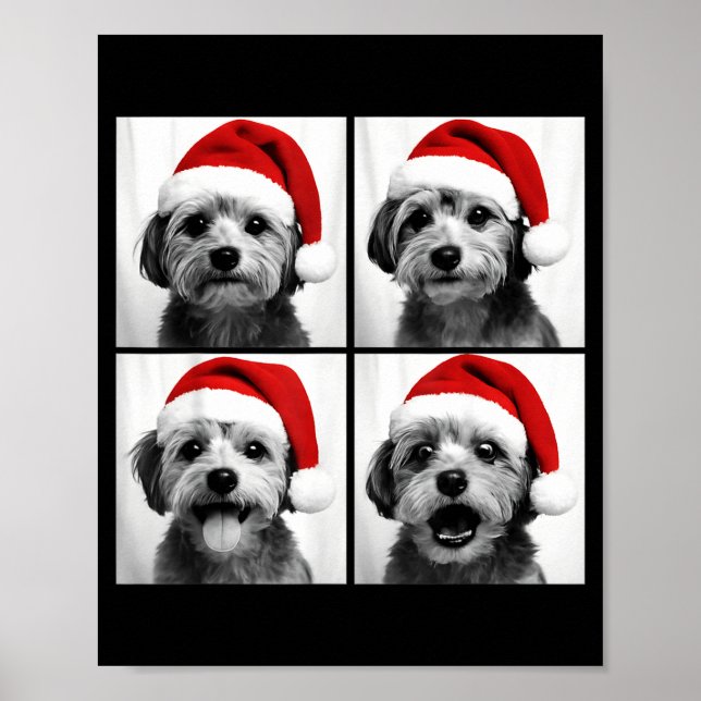 Póster Funny Christmas Morkie Santa Dog Lover Photo Booth (Frente)