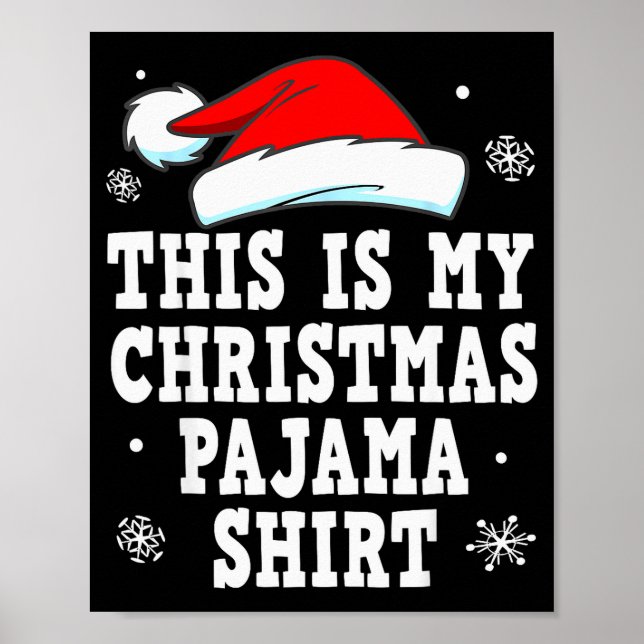Póster Funny Christmas Pajama Pj Outfit Mens Womens  (Frente)