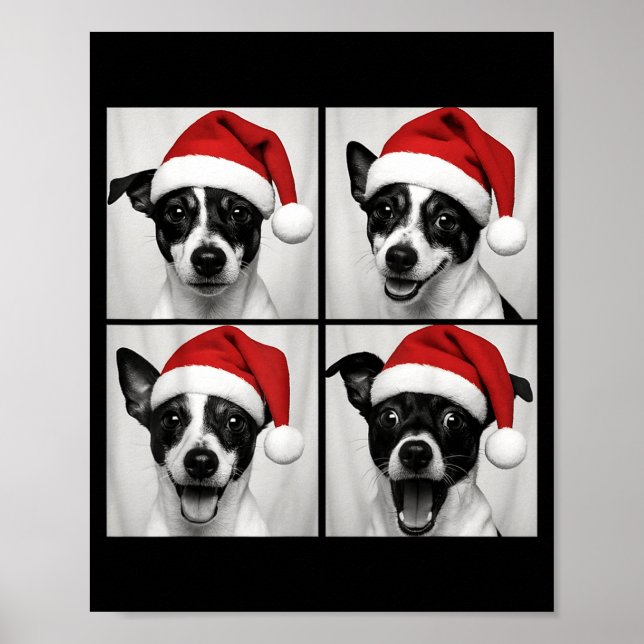 Póster Funny Christmas Rat Terrier Santa Dog Lover Photo  (Frente)